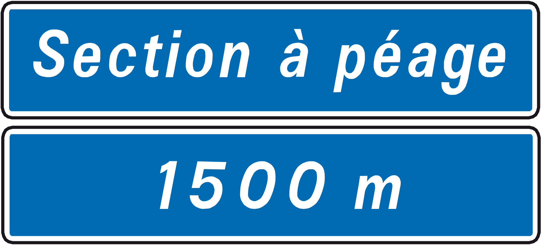 panneau de section à péage panneau de section à péage
